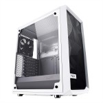 Fractal Design Meshify C White Steel / Tempered Glass ATX Mid Tower High-Airflow Compact Clear Tempered Glass Computer Case - TG FD-CA-MESH-C-WT-TGC